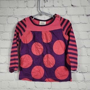 Mini Boden Polka Dot Pink Purple Long Sleeve Jersey Kids T-Shirt